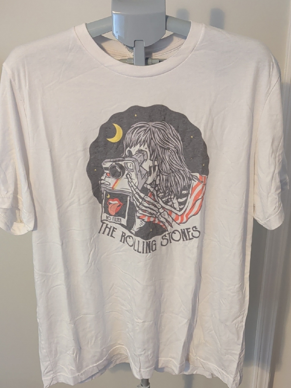 The Rolling Stones Graphic Tee - White with Black & Red Print